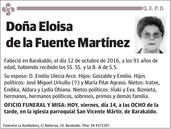 Eloisa de la Fuente Martínez