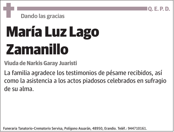 María Luz Lago Zamanillo