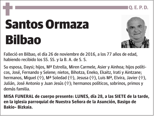 Santos Ormaza Bilbao