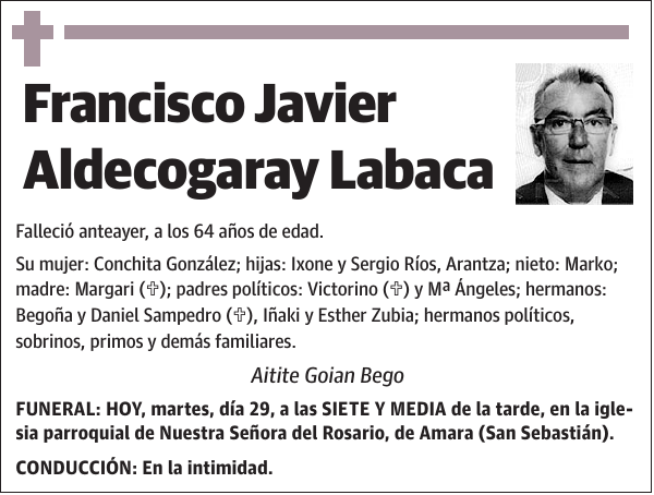 Francisco Javier Aldecogaray Labaca
