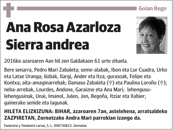 Ana Rosa Azarloza Sierra