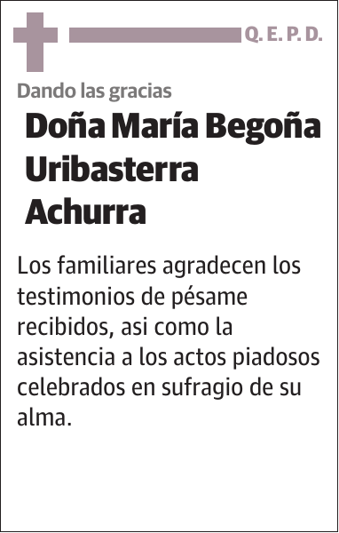 María Begoña Uribasterra Achurra