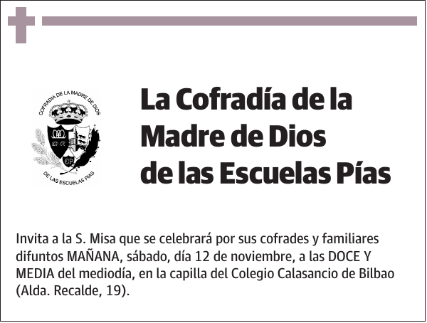La Cofradía de la Madre de Dios de las Escuelas Pías