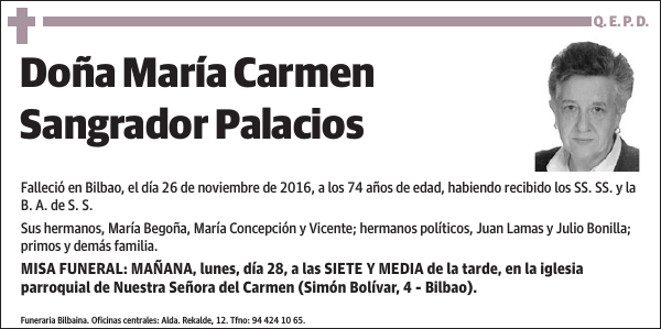 María Carmen Sangrador Palacios