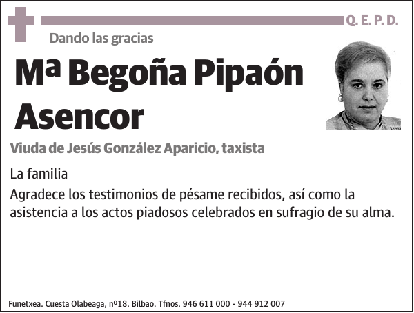 Mª Begoña Pipaón Asencor