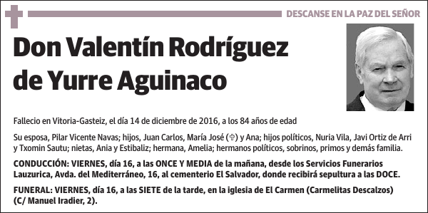 Valentín Rodríguez de Yurre Aguinaco