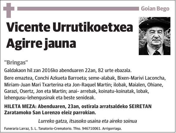 Vicente Urrutikoetxea Agirre