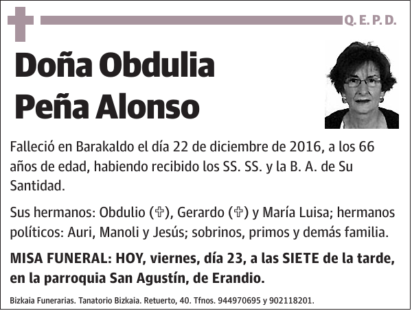Obdulia Peña Alonso