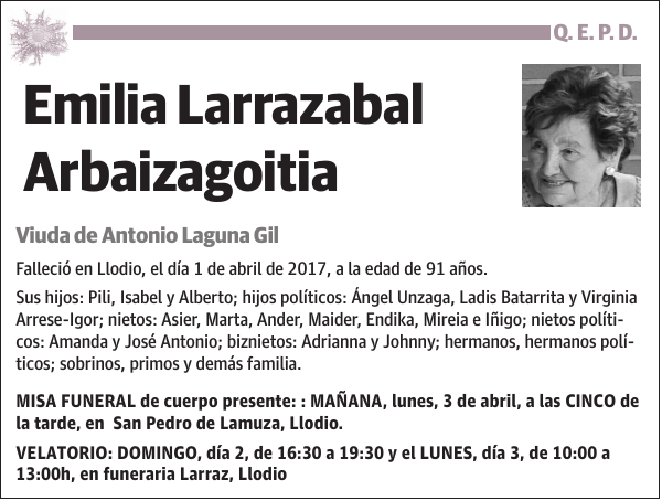 Emilia Larrazabal Arbaizagoitia
