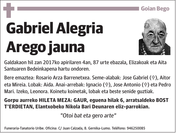 Gabriel Alegria Arego