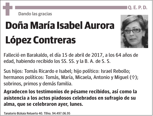 María Isabel Aurora López Contreras