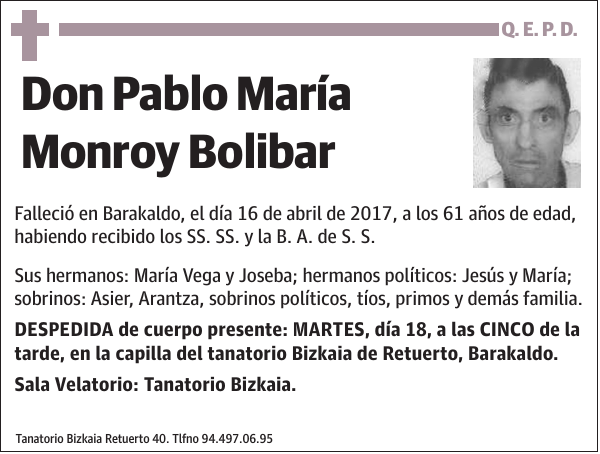 Pablo María Monroy Bolibar