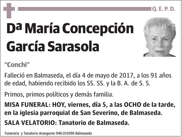 Dª María Concepción García Sarasola