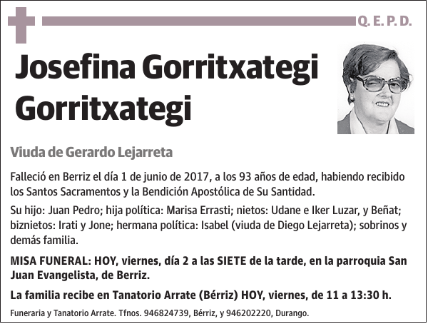 Josefina Gorritxategi Gorritxategi