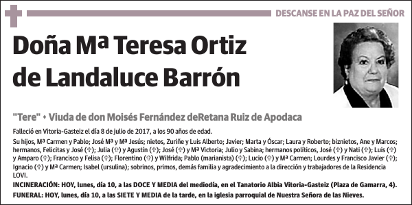 Mª Teresa Ortiz de Landaluce Barrón