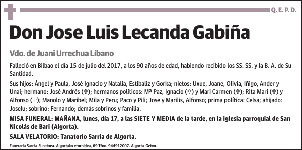 Jose Luis Lecanda Gabiña