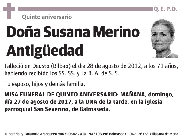 Susana Merino Antigüedad