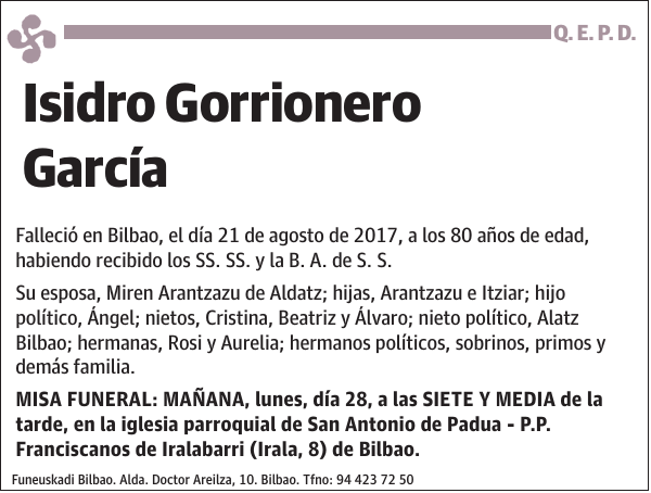 Isidro Gorrionero García