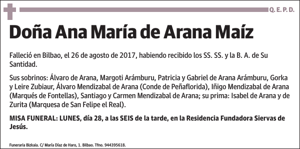 Ana María de Arana Maíz