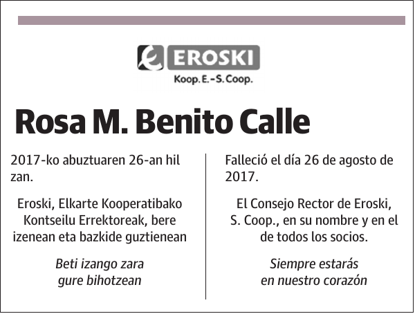 Rosa M. Benito Calle
