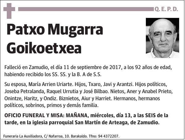 Patxo Mugarra Goikoetxea