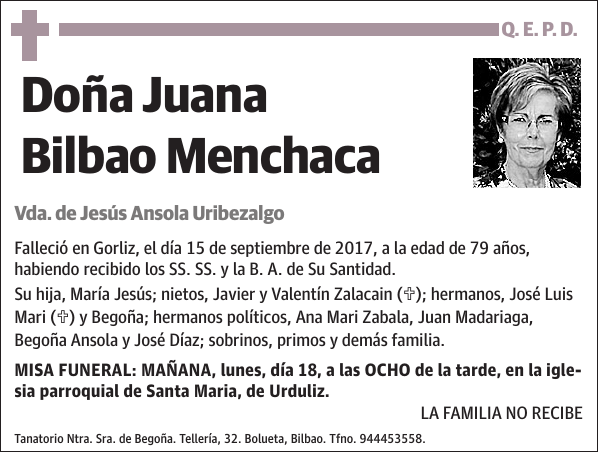 Juana Bilbao Menchaca