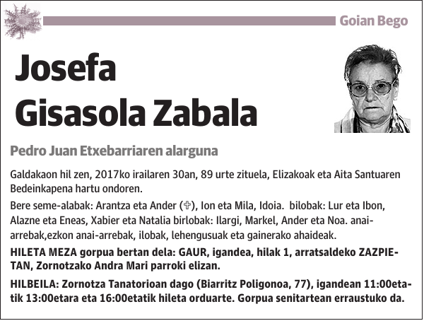 Josefa Gisasola Zabala