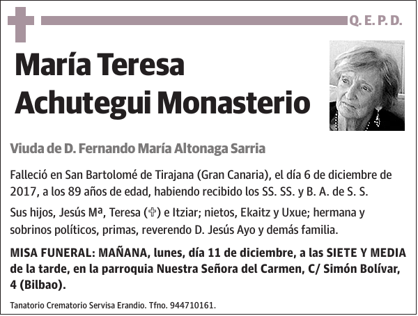 María Teresa Achutegui Monasterio