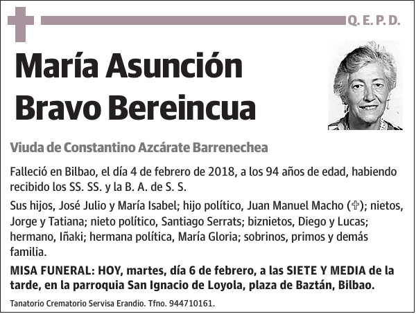 María Asunción Bravo Bereincua
