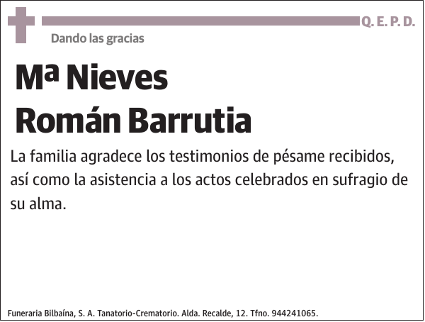 Mª Nieves Román Barrutia