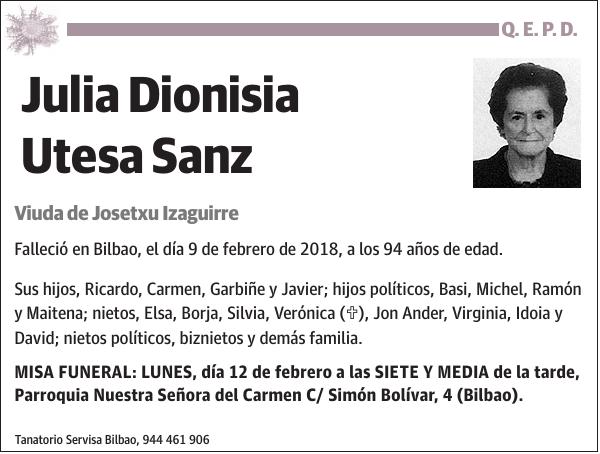 Julia Dionisia Utesa Sanz