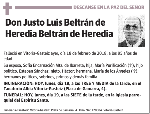 Justo Luis Beltrán de Heredia Beltrán de Heredia