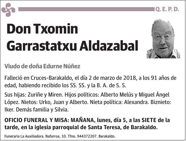 Txomin Garrastatxu Aldazabal