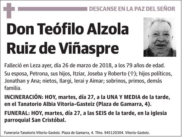 Teófilo Alzola Ruiz de Viñaspre