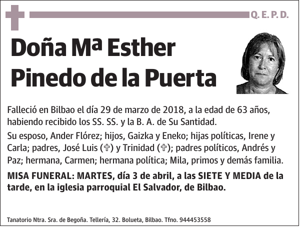 Mª Esther Pinedo de la Puerta
