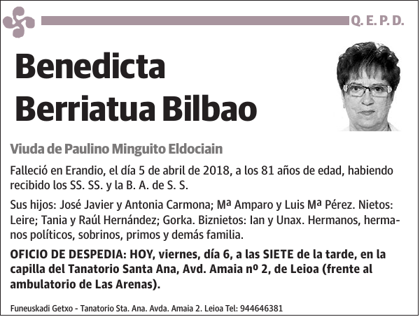 Benedicta Berriatua Bilbao