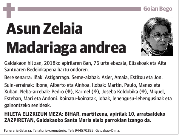 Asun Zelaia Madariaga