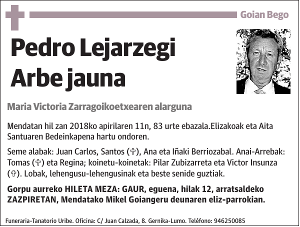 Pedro Lejarzegi Arbe