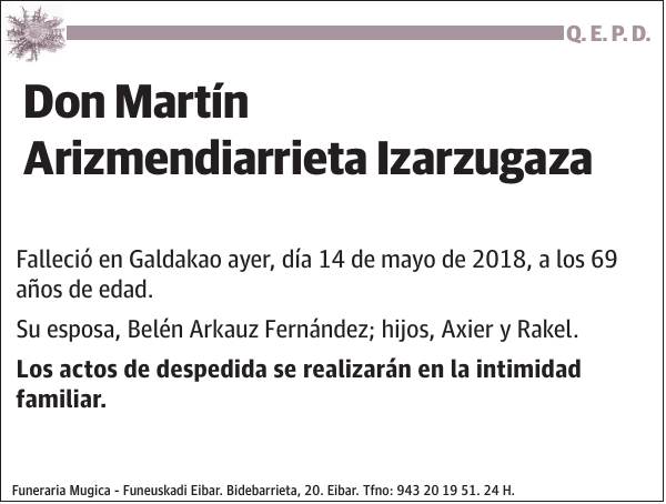 Martín Arizmendiarrieta Izarzugaza