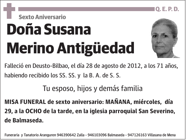 Susana Merino Antigüedad