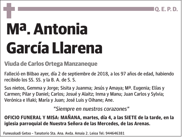 Mª. Antonia García Llarena