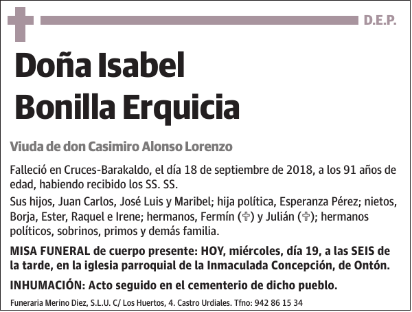 Isabel Bonilla Erquicia