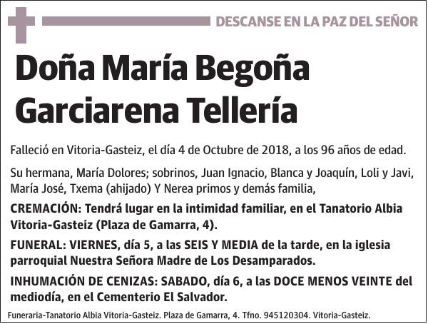 María Begoña Garciarena Tellería