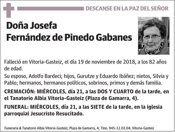 Josefa Fernández de Pinedo Gabanes