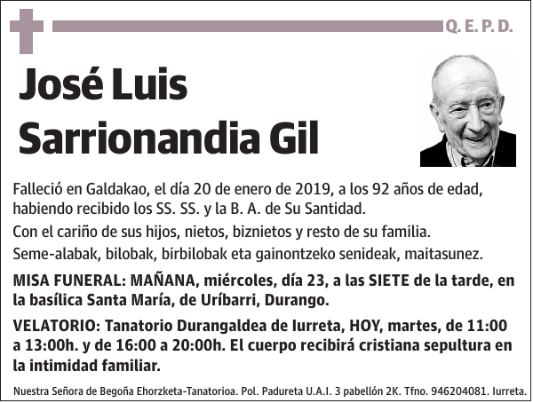 José Luis Sarrionandia Gil
