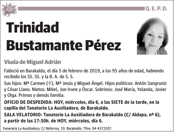 Trinidad Bustamante Pérez