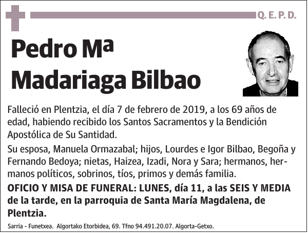 Pedro Mª Madariaga Bilbao