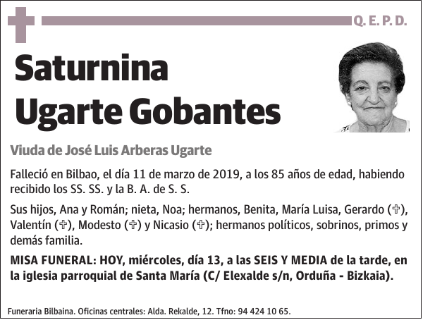 Saturnina Ugarte Gobantes