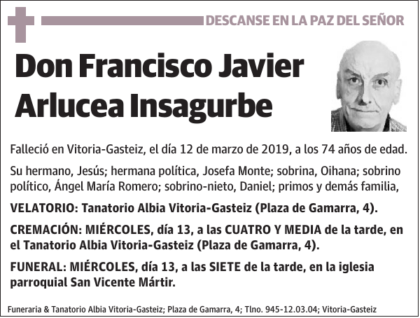 Francisco Javier Arlucea Insagurbe