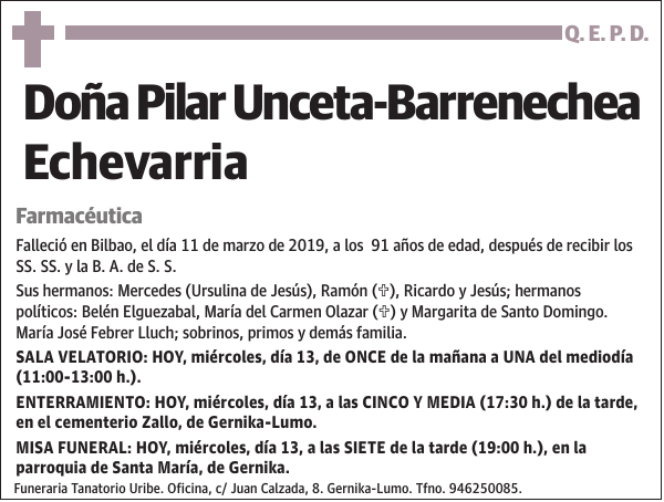 Pilar Unceta-Barrenechea Echevarria